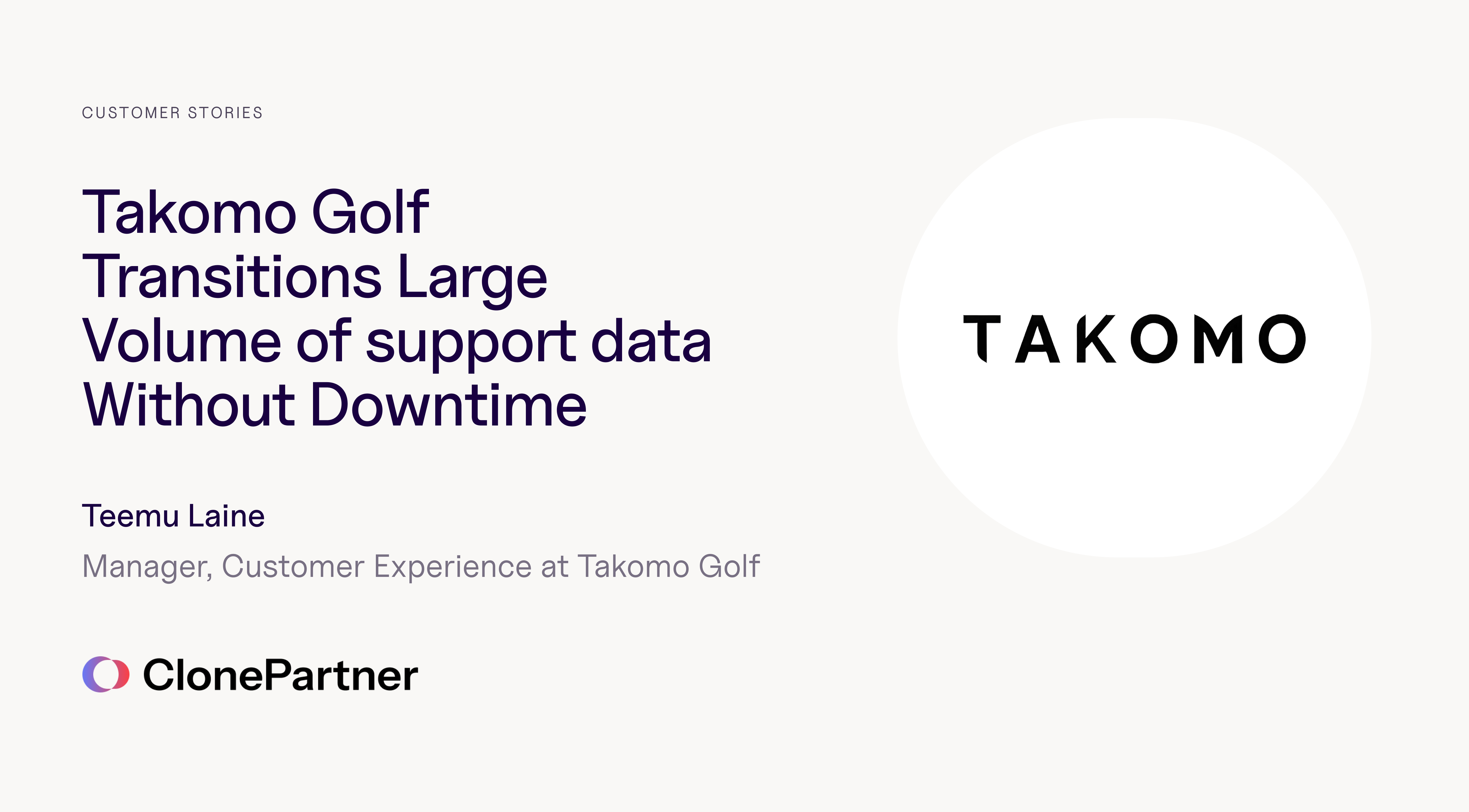 ClonePartner Takomo Golf Migration Case Study